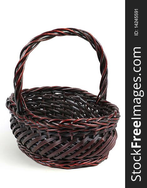 Mauve willow basket for fruits isolated