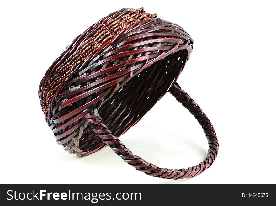 Mauve willow basket for fruits isolated