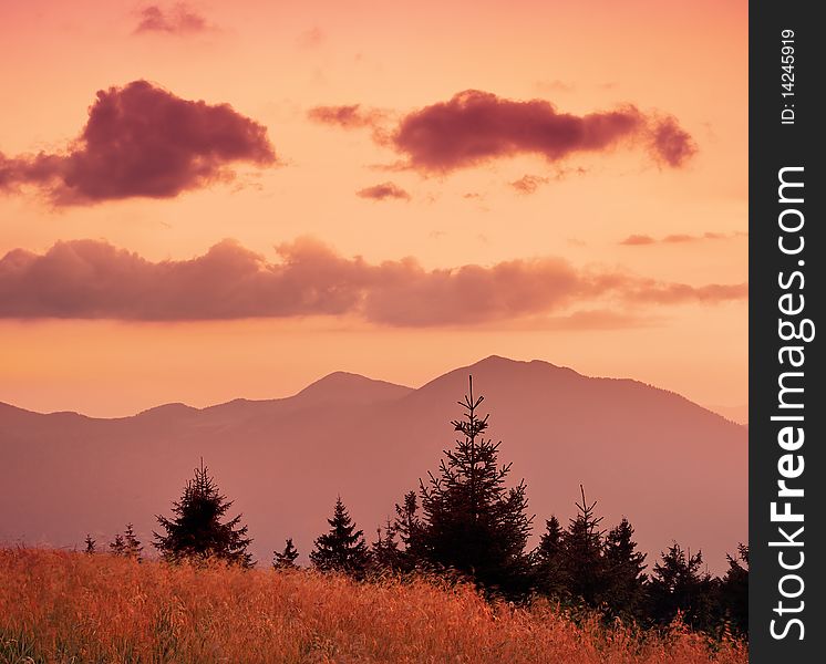 Mountain landscape with the sky and clouds. Mountain landscape with the sky and clouds