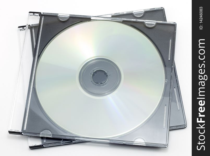 CD-ROM in a box on a white background