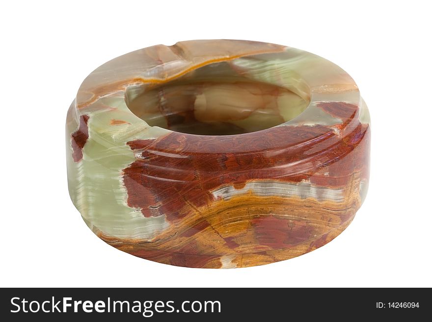 Ashtray from onyx it is isolated on a white background