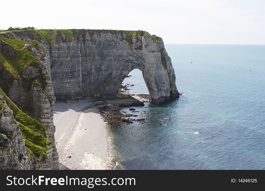 The famous cliffs at Ã‰tretat, Normandy, France