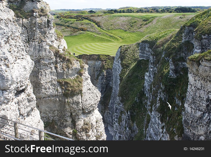 The famous cliffs at Étretat, Normandy, France