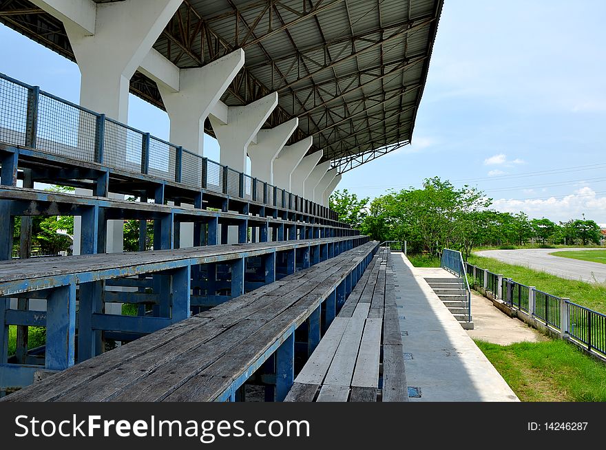 Grandstand made of wood and concrete. Grandstand made of wood and concrete.