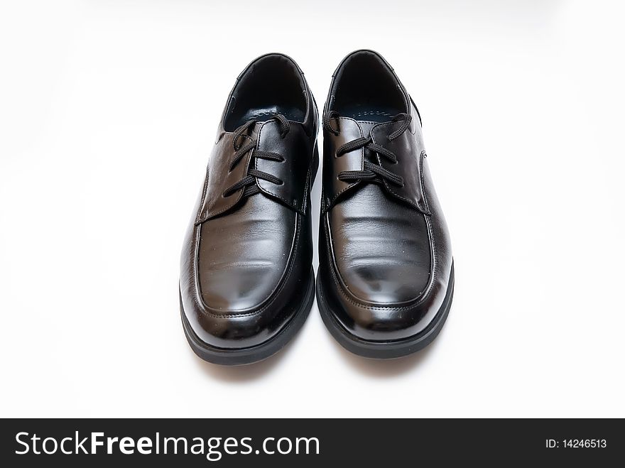 Black leather shoes