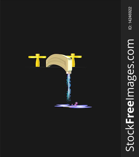 3d faucet on black