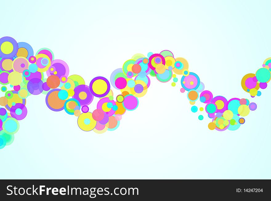 Abstract colorful background circles on a white background
