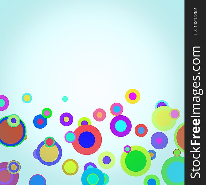 Abstract colorful background circles on a white background