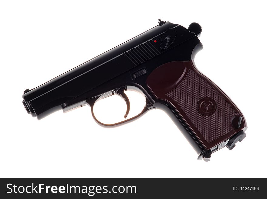 Black russian gun isolated on a white background. Black russian gun isolated on a white background