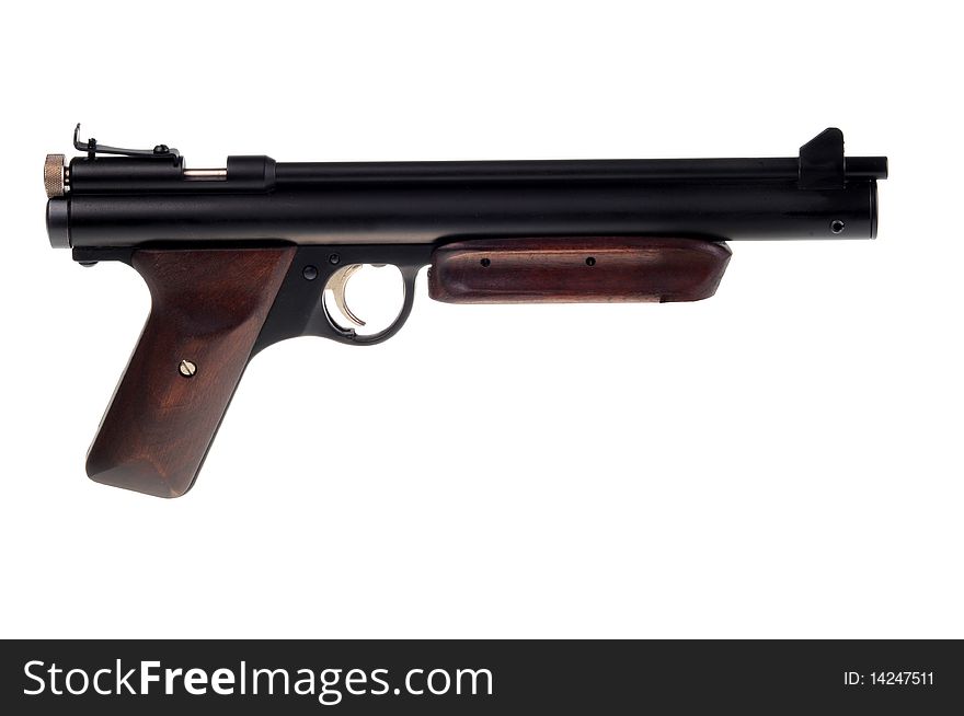 Black russian gun isolated on a white background. Black russian gun isolated on a white background