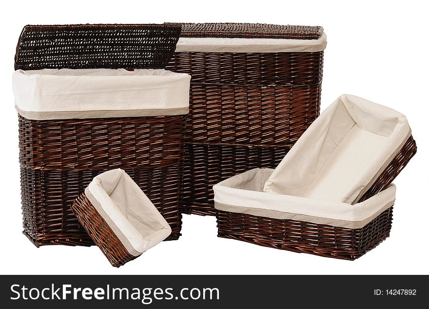 Different sizes of decorative household baskets. Different sizes of decorative household baskets.