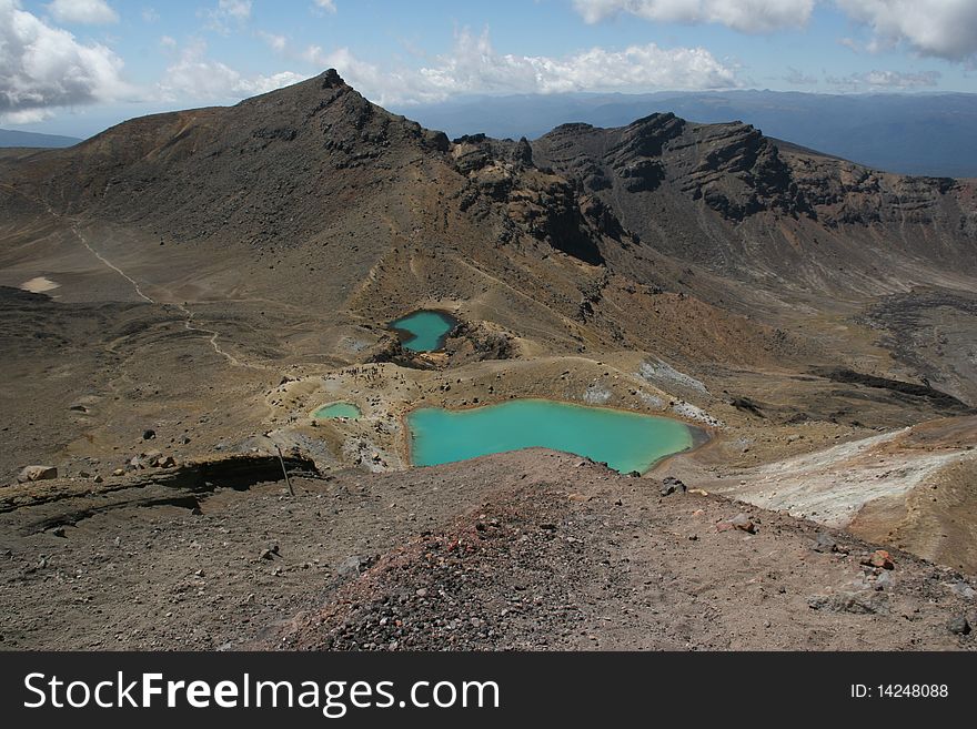 The emerald pools in Tongariro Crossing day trek