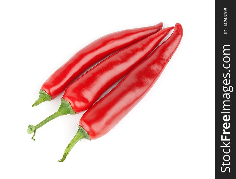 Red hot chili pepper isolated on white