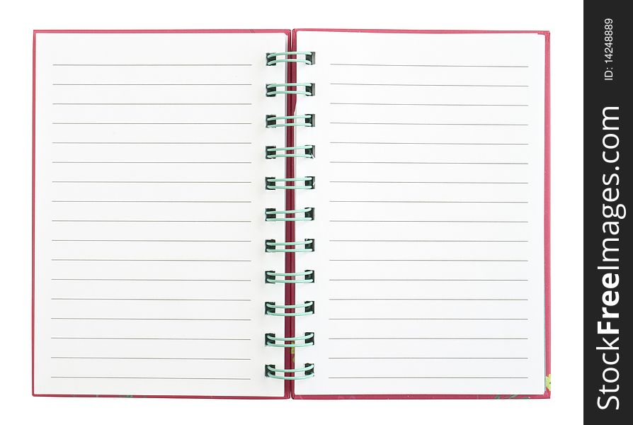 Notebook on a white background