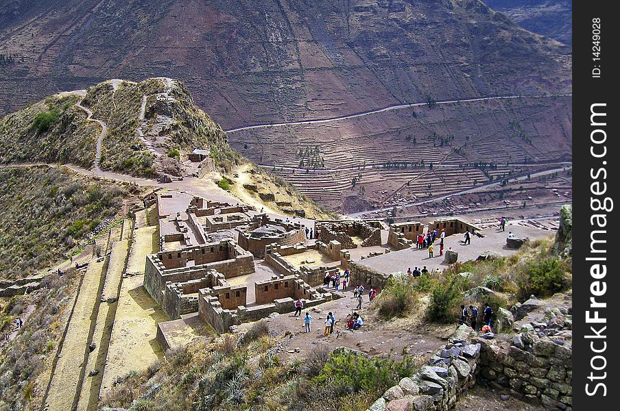 Pre-Columbian Inca ruins in Pisac