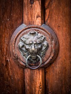 Antique Door Knocker Shaped Lion`s Head Stock Images Antique Door Knocker Shaped Lion`s Head Stock Images