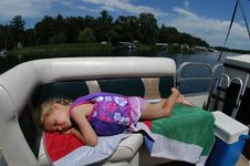 Girl Resting On Boat Royalty Free Stock Images Girl Resting On Boat Royalty Free Stock Images