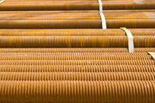 Industrial Shipment: Sheaf Of Metal Pipes Stock Images