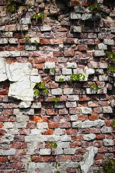 A Broken Brick Wall Royalty Free Stock Images