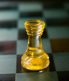 Rook A Glass Chess Piece Stock Image