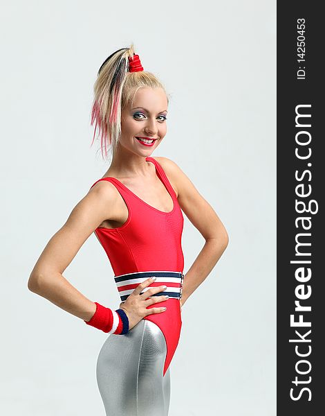 Modern style dancer posing on studio background. Modern style dancer posing on studio background