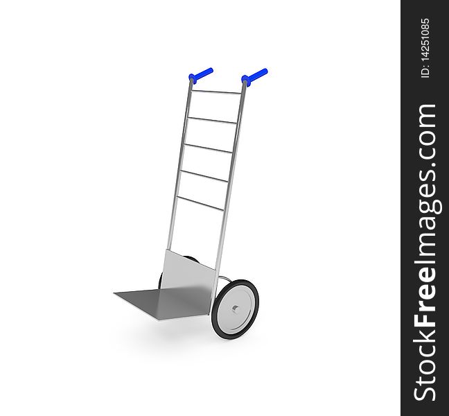 Hand truck isolated on white - 3d illustration