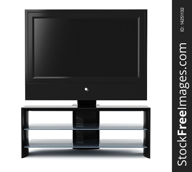 3d tv set, studio render, on white