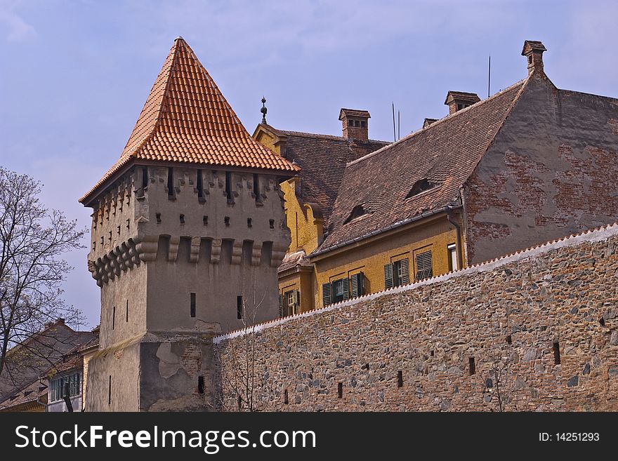 Defence Wall And Tower In Sibiu