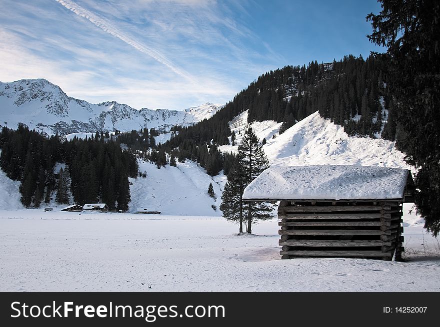 A snowy landscape in austria.