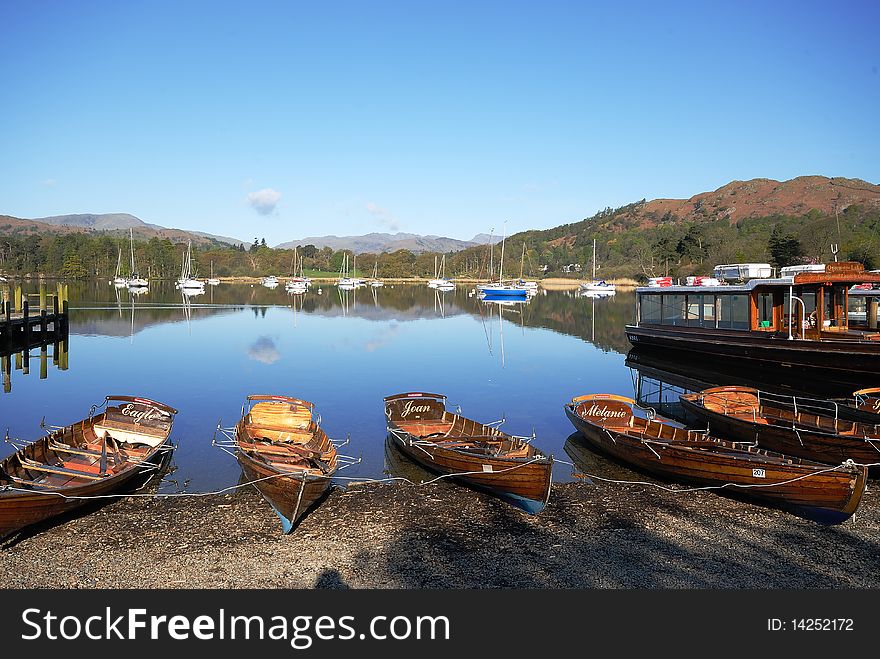 Early morning reflections on Windermere. Early morning reflections on Windermere