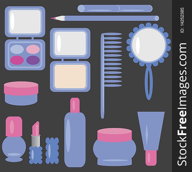 Set with cosmetics and make-up