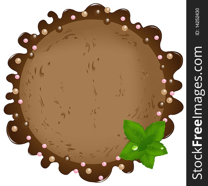 Ball Of Chocolate Ice-Cream. Vector