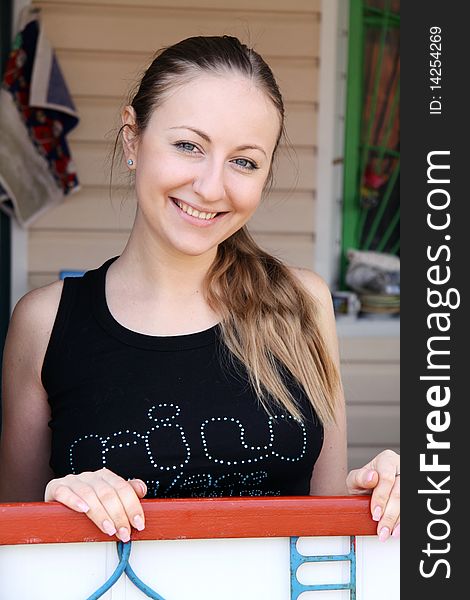 Closeup portrait of a beautiful young woman