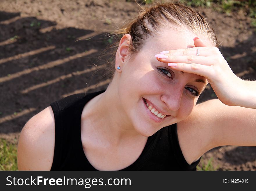 Closeup portrait of a beautiful young woman