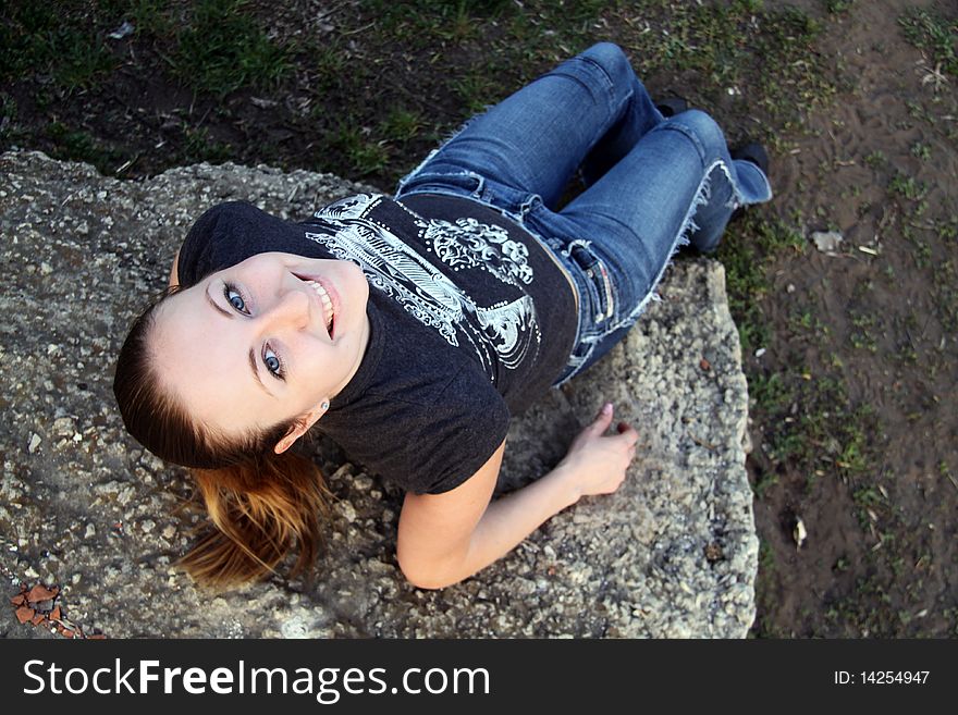 Closeup portrait of a beautiful young woman