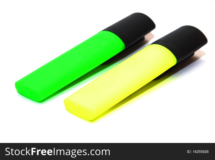 Photo of the markers on white background