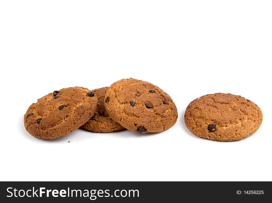 Oatmeal cookies isolated on a white background