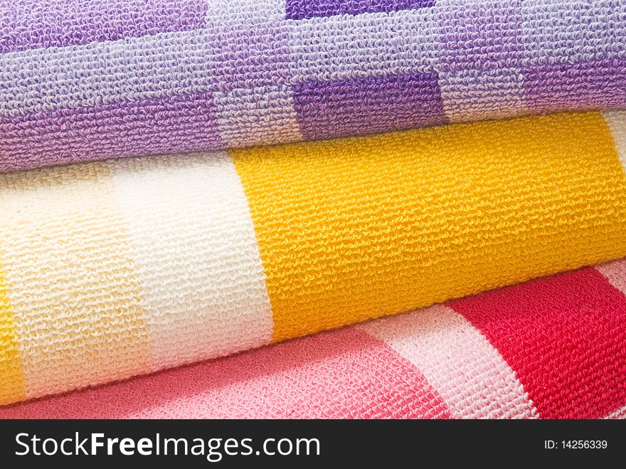 Structure and background of a checkered towel. Structure and background of a checkered towel