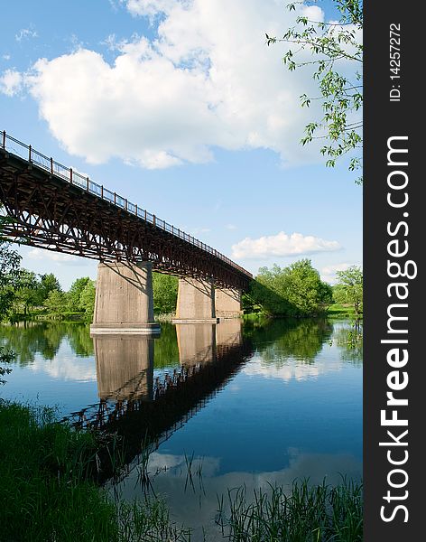 Bridge over the river, view from below