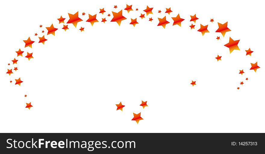 Drawing of beautiful stars in a white background