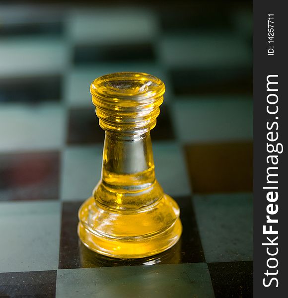 Rook a glass chess piece