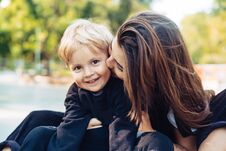 Free Young Mother Is Playing With Her Child Outside Royalty Free Stock Photo - 142549875