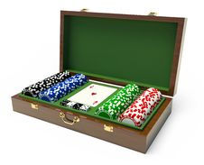 Box For A Gambling Chips Royalty Free Stock Images Box For A Gambling Chips Royalty Free Stock Images