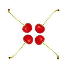 Sour Cherries On White Stock Photography