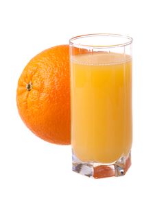 Glass Of Fresh Orange Juice With Ripe Orange Stock Image Glass Of Fresh Orange Juice With Ripe Orange Stock Image