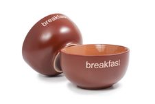 Breakfast Bowl With An Inscription Stock Images