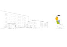 Small Girl Go At School Stock Images