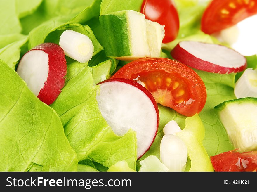 Fresh healthy spring salad ingredients