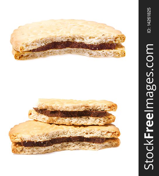 Tasty chocolate coockies isolated over white