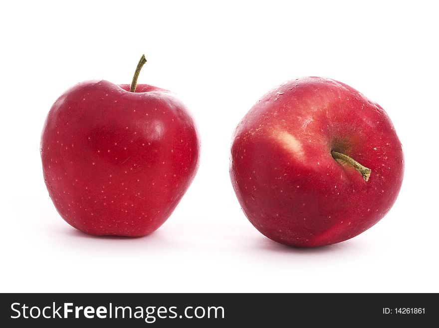 Two red apples isolated on white. Two red apples isolated on white